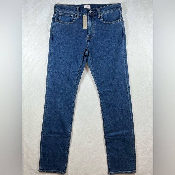 NWT J. Crew 770 32W 34L Dark Wash Classic Indigo Jeans Premium Denim C18 - Picture 2 of 12